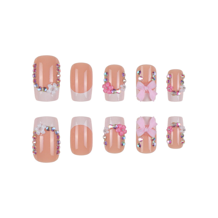 Decorative Floral-Embellished Press-On Nails Kalsten