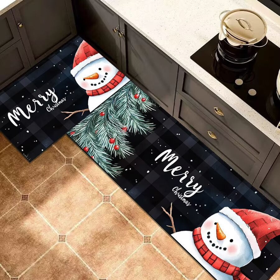 Christmas-Themed Kitchen Runner Mat for Home