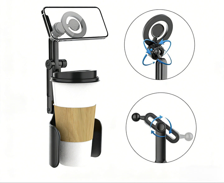 Adjustable car headrest tablet and smartphone holder with telescopic support arm and anti slip cradle Kalsten