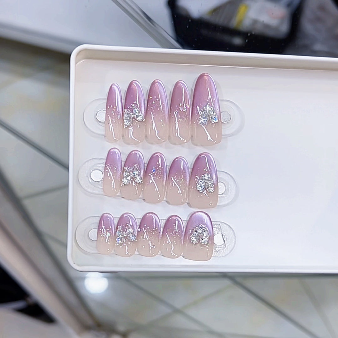 Ombre Glitter Press-On Nail Set Kalsten