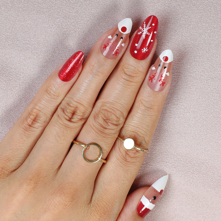 Festive Holiday-Themed Press-On Nail Art Kalsten