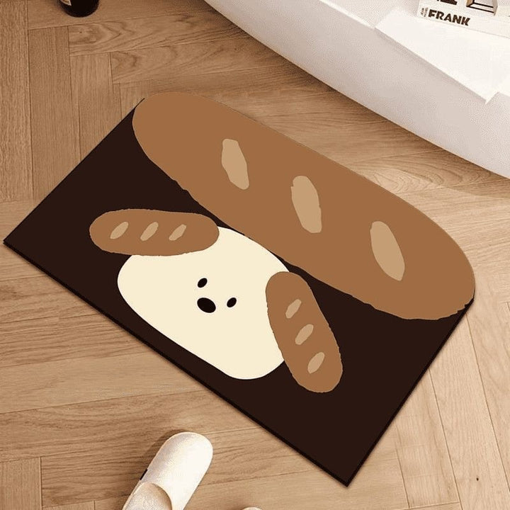 Cartoon Dog-Themed Decorative Bath Mat for Home