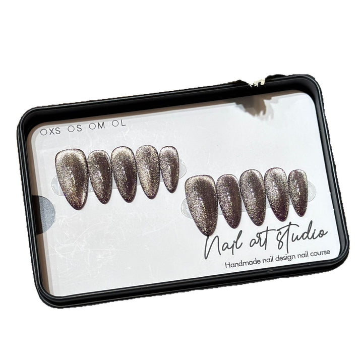 Glamorous Stiletto Press-On Nail Set with Glitter Finish Kalsten