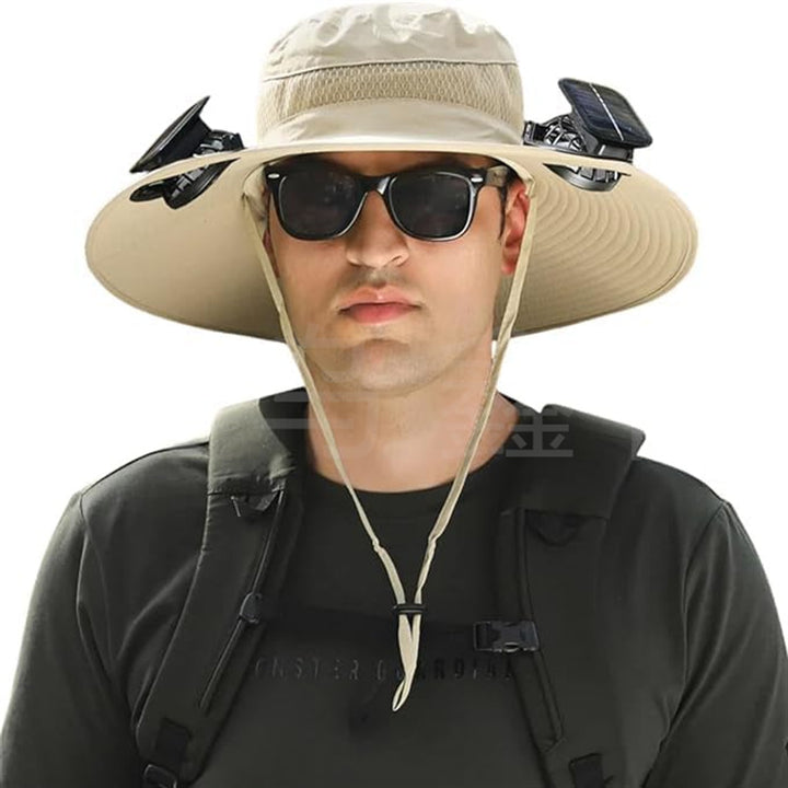 sun hat with solar-powered fan and wide brim Kalsten