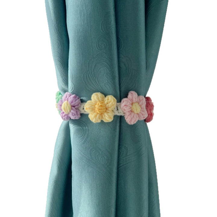 Handmade Crochet Flower Curtain Tieback Band