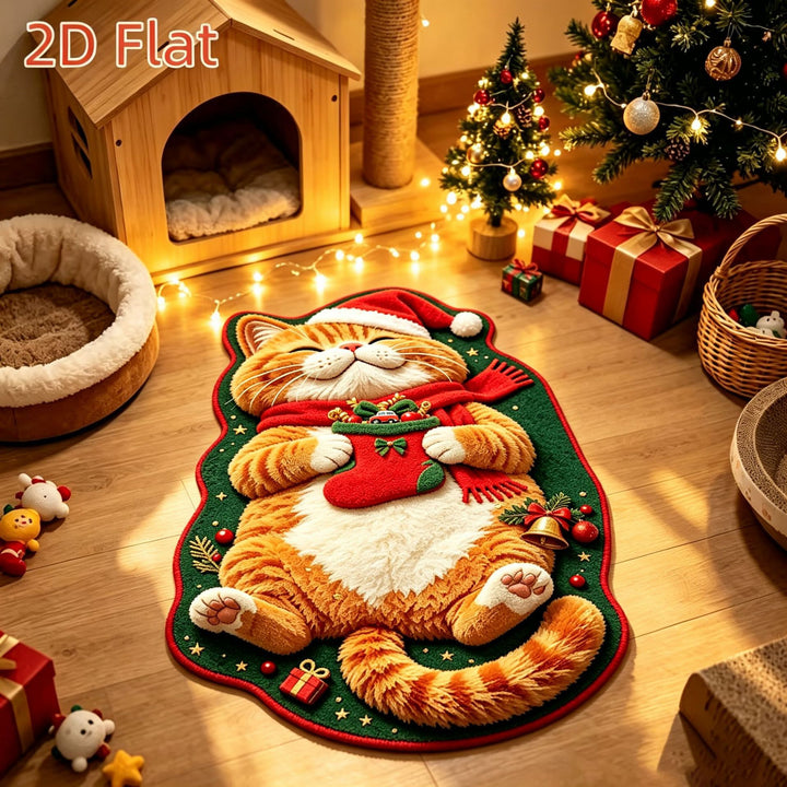 Christmas Cat-Themed Area Rug