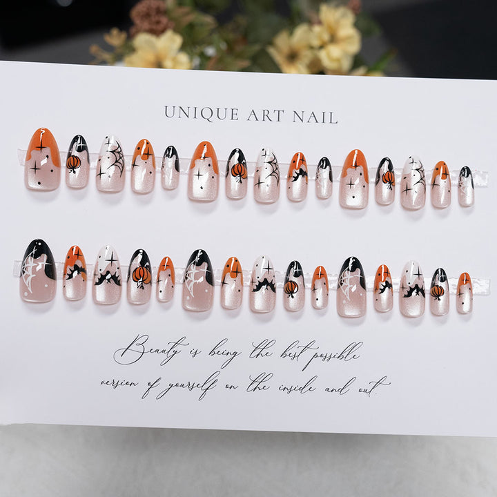 Halloween-Themed Artistic Press-On Nails