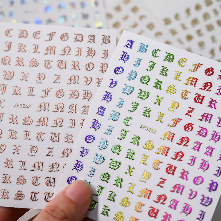 Decorative Alphabet Nail Art Stickers