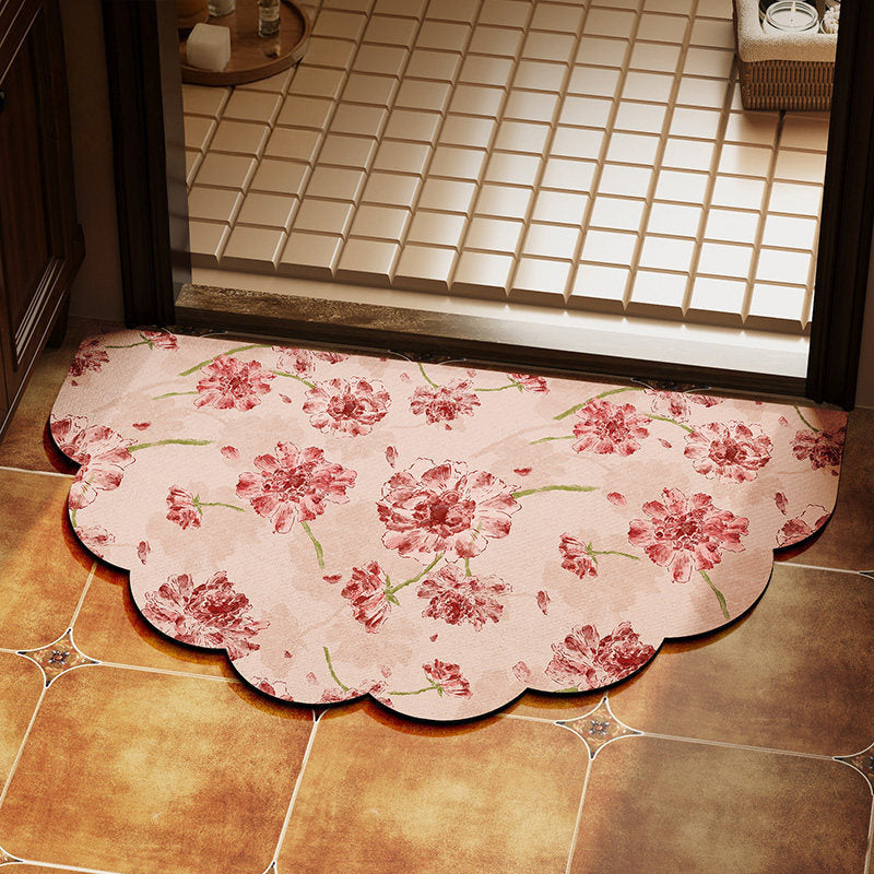 Floral Scalloped Area Rug