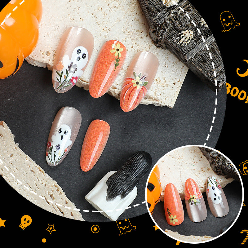 Spooky Pumpkin and Ghost Nail Art Set