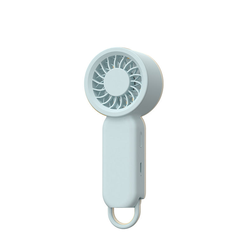 Unisex portable USB rechargeable battery hand fan with hanging loop and quiet motor Kalsten