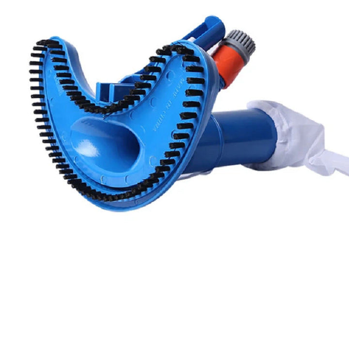 Telescopic pool vacuum head with heavy duty scrubbing bristles and fine mesh debris collection bag Kalsten