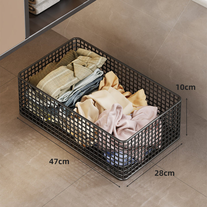 Rolling Mesh Underbed Storage Basket with Locking Casters and Carry Handles