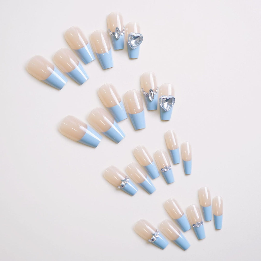 Elegant Rhinestone Embellished Press-On Nail Art