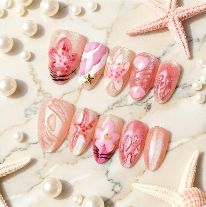 Artificial nails with floral accents Kalsten