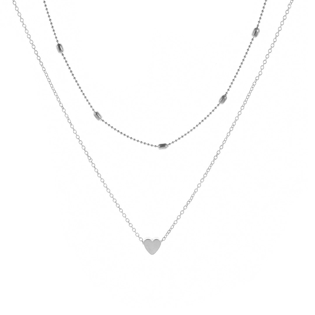 Heart-Shaped Charm Layered Necklace Kalsten