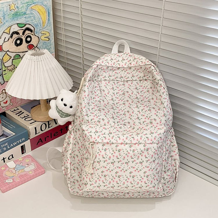 Backpack with Floral Design and Practical Compartments Kalsten