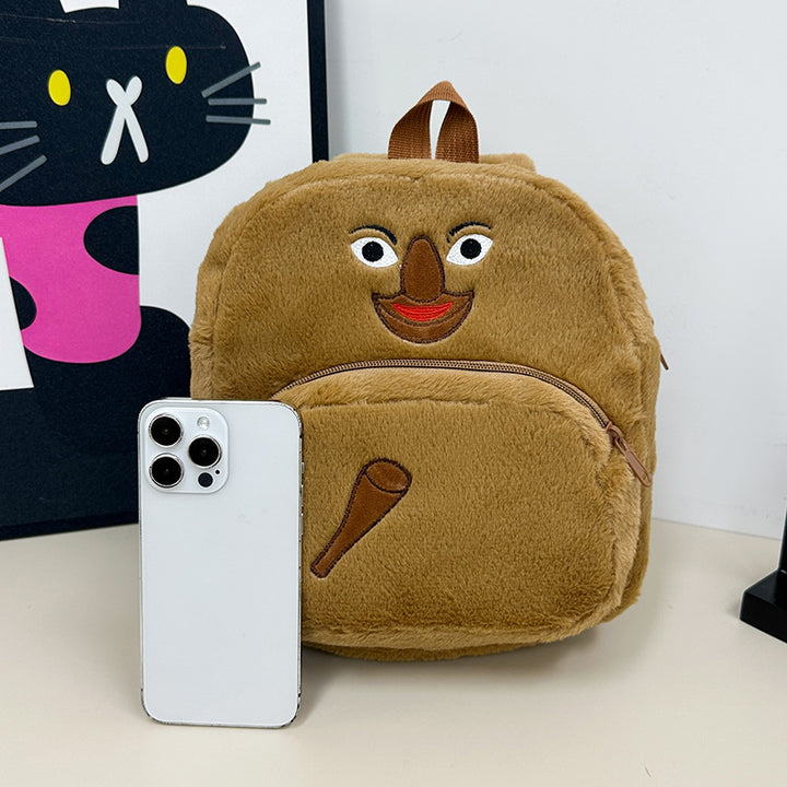 Plush children's backpack with cute monkey design Kalsten