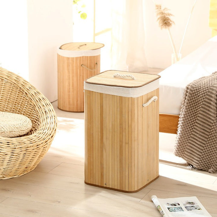 Laundry basket made of natural bamboo by Kalsten
