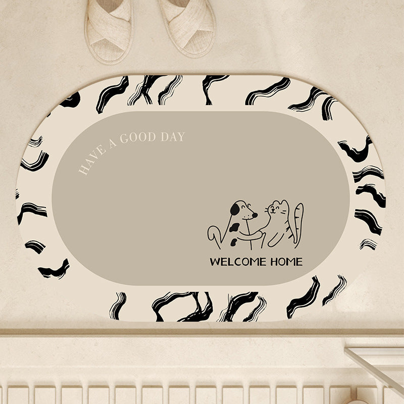 Playful Pet-Themed Welcome Mat