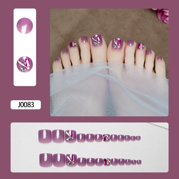 Glittery French Tip Toe Nail Art