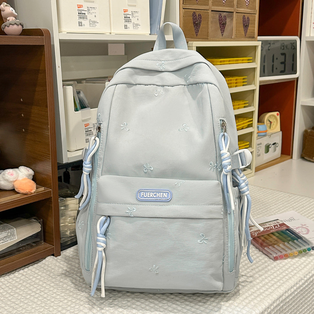 Stylish Multi-Pocket Backpack with Furry Keychain Kalsten