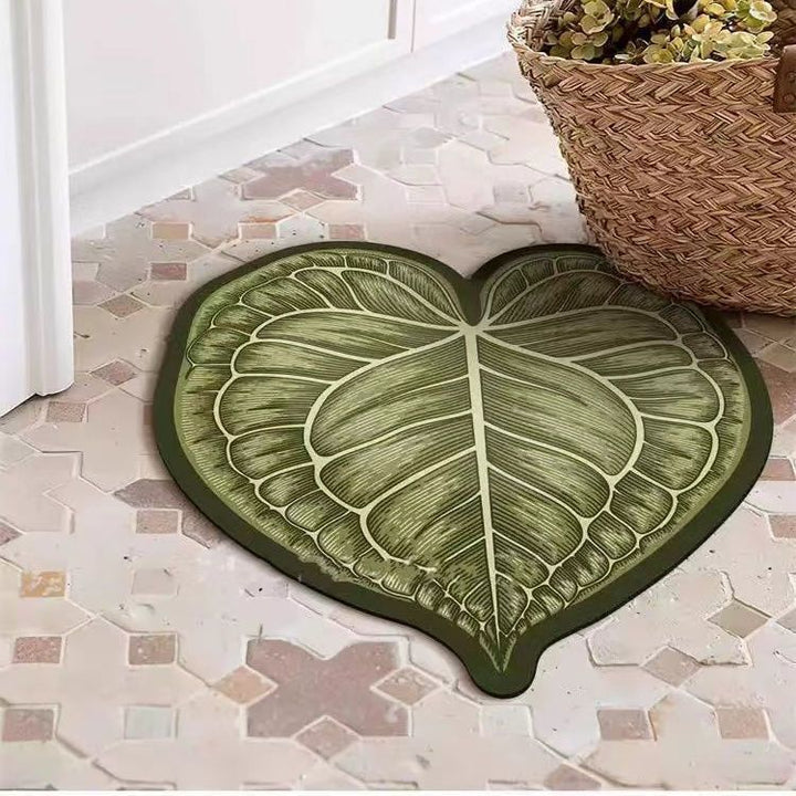 Leaf-Shaped Decorative Rug