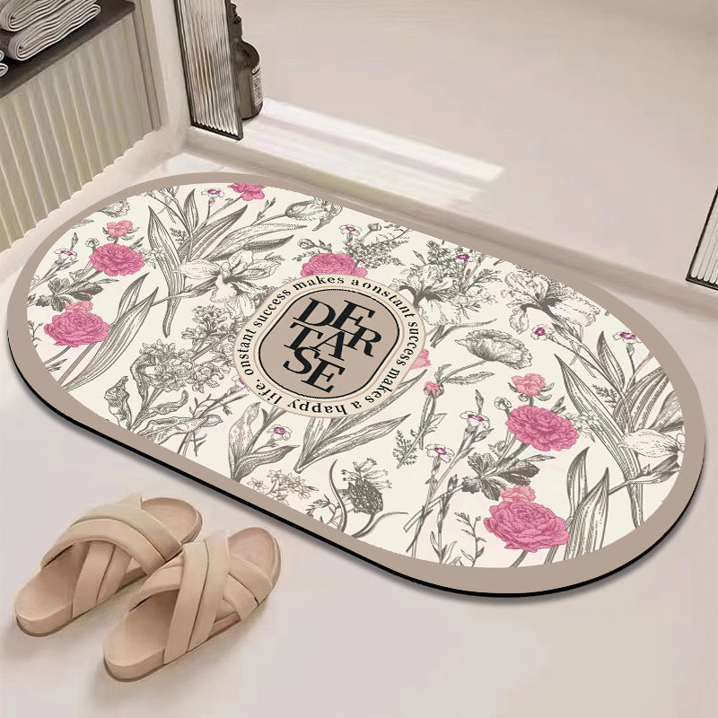 Floral Patterned Bath Mat Kalsten