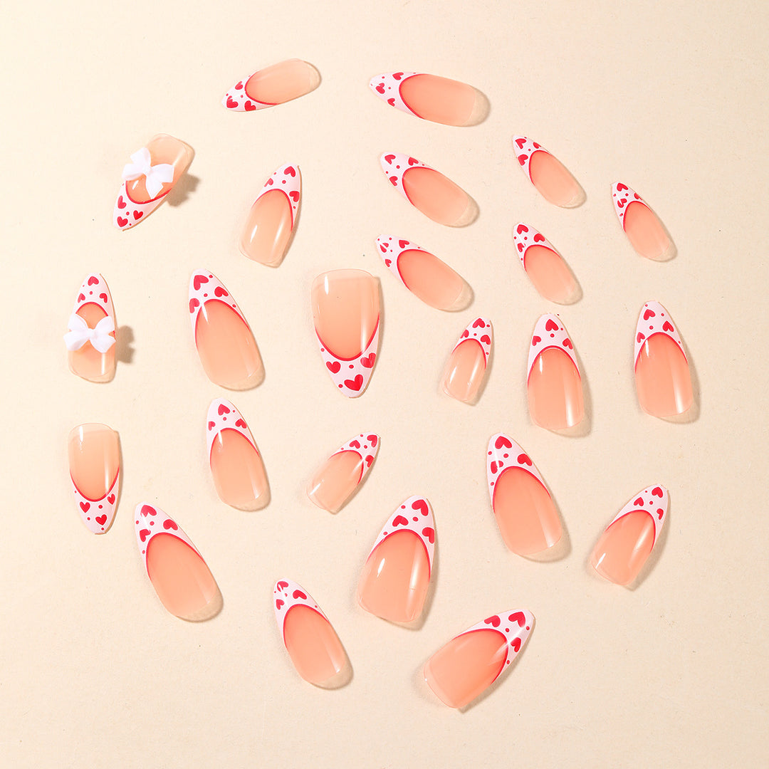 Decorative Heart Accent Stiletto Nail Art Extensions Kalsten