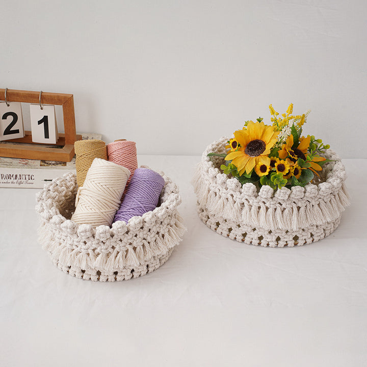 Decorative Macrame Storage Basket Kalsten