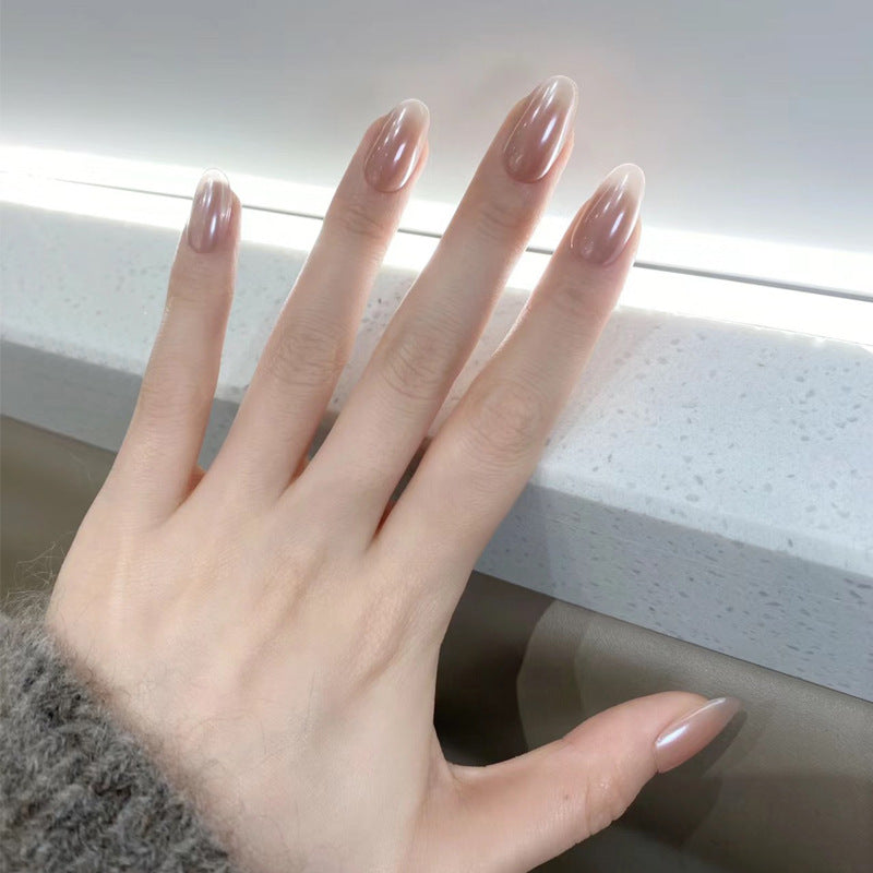 Glossy Almond-Shaped Press-On Nail Set Kalsten