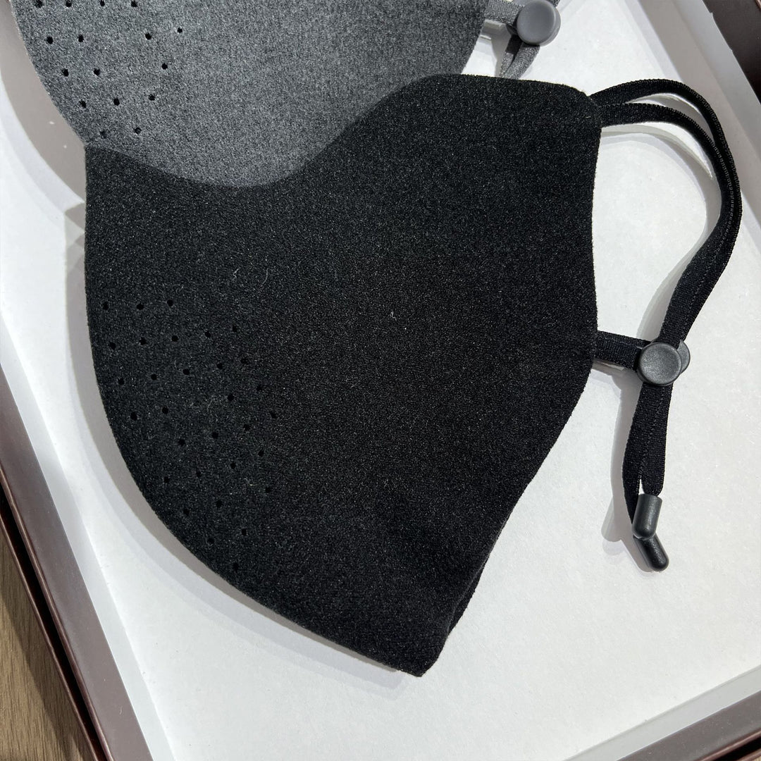 Contoured Perforated Reusable Fabric Face Mask with Adjustable Ear Cords Kalsten