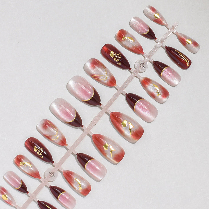 Artistic Press-On Nail Set with Unique Designs Kalsten