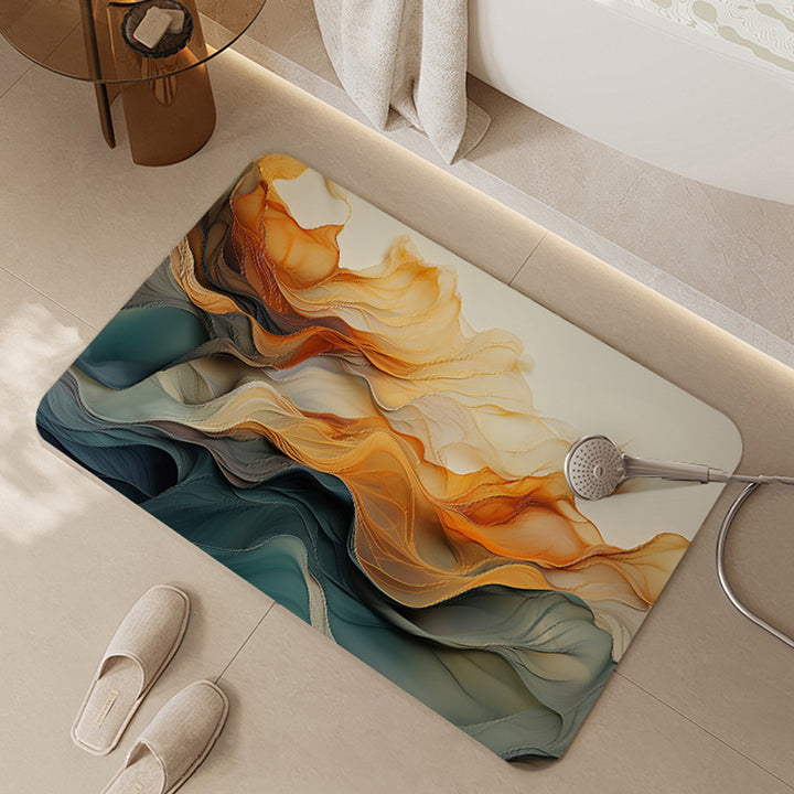 Artistic Floral Print Bath Mat