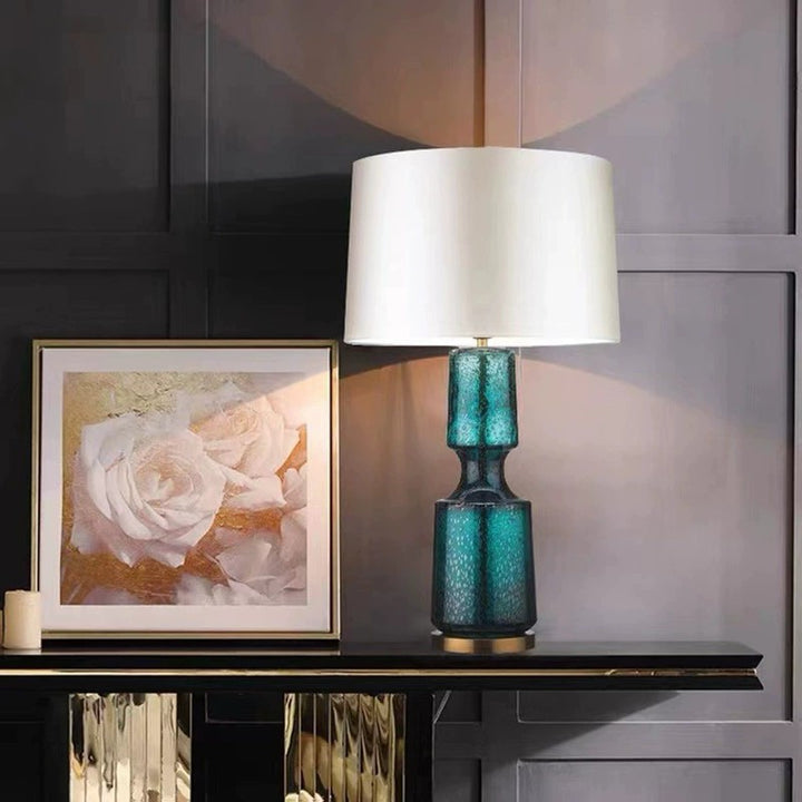 Stylish Glass Table Lamp with Elegant Black Shade