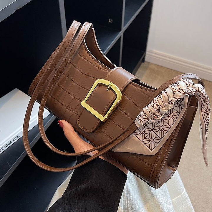 Crocodile-Embossed Mini Crossbody Handbag Kalsten