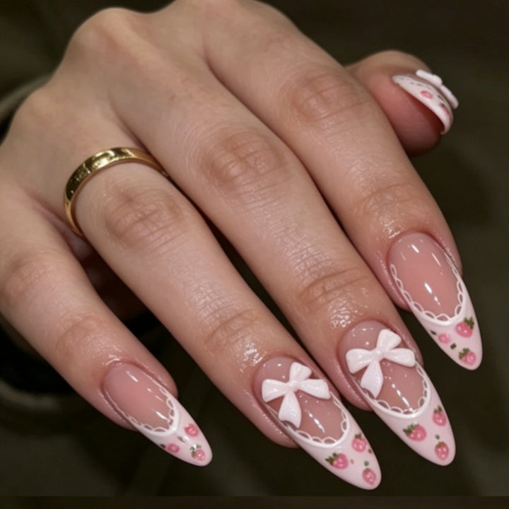 Decorative Floral Stiletto Nail Enhancements