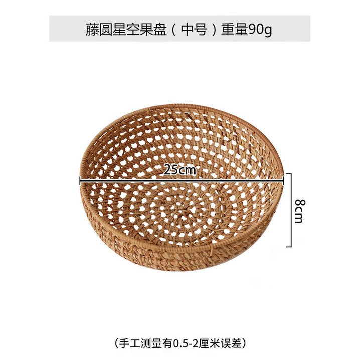 Ladies' round basket made of handwoven natural material Kalsten