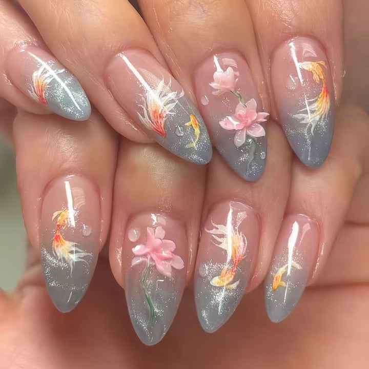 Glamorous Textured Acrylic Nail Enhancements Kalsten