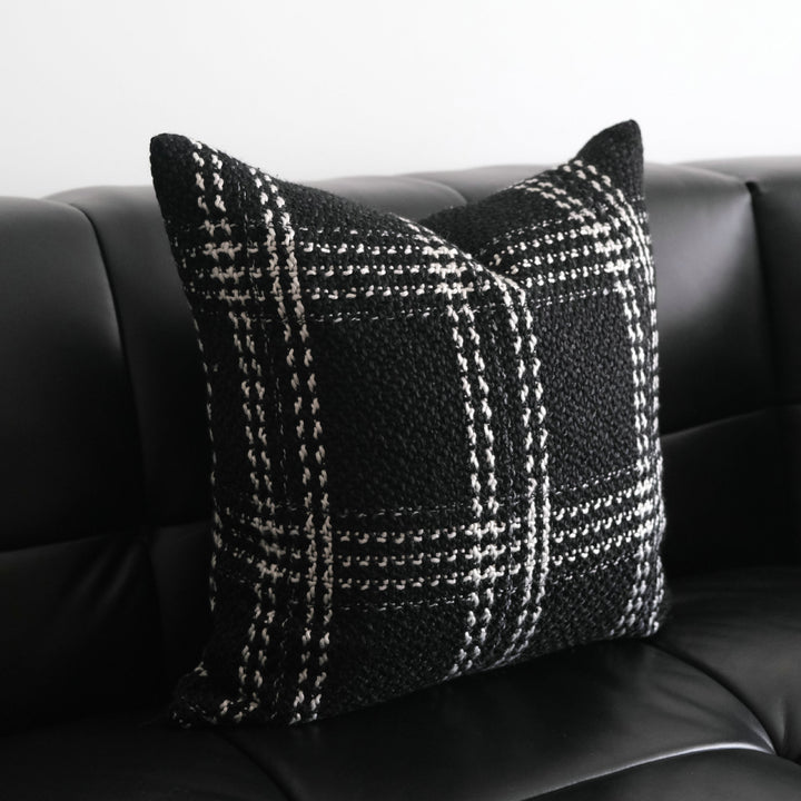 Cozy Textured Plaid Throw Pillow for Home