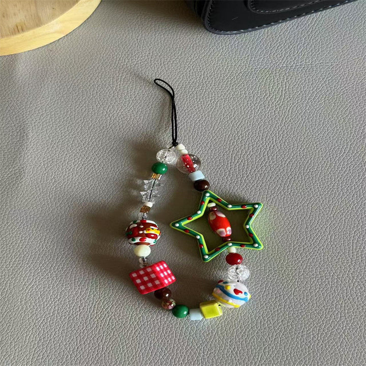 Festive Beaded Charm Phone Lanyard Kalsten