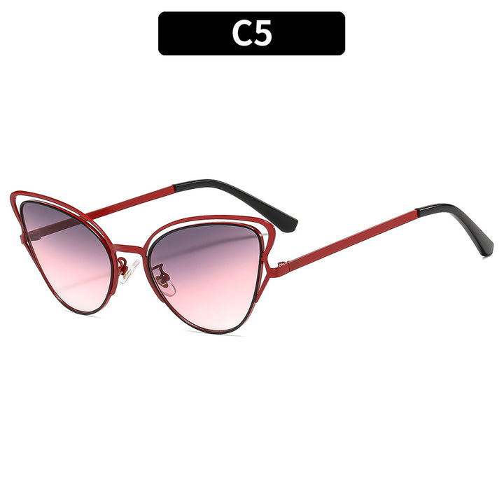 Women's Cat-Eye Sunglasses with Luxurious Metal Frame and High-Quality Gradient Lenses Kalsten