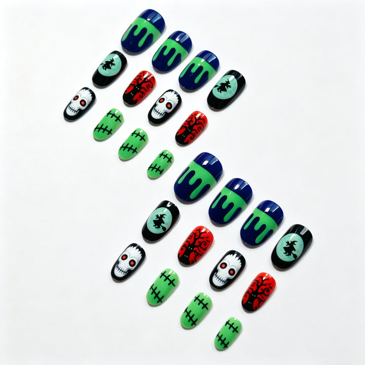 Halloween-Themed Artistic Nail Art