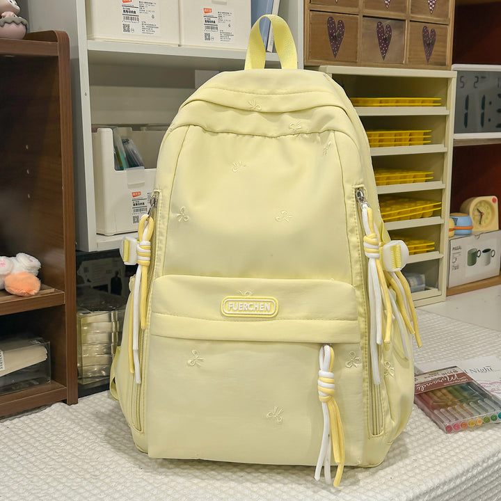 Stylish Multi-Pocket Backpack with Furry Keychain Kalsten
