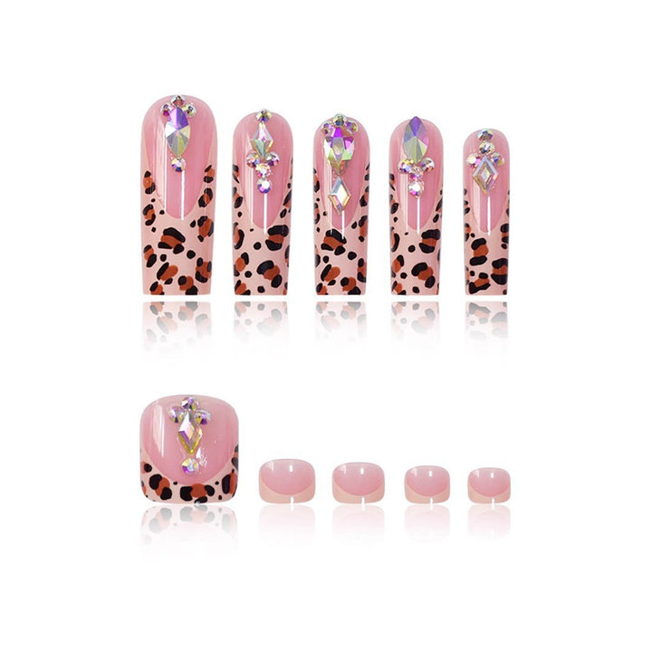 Artistic 3D Decorative Press-On Nail Set with Animal Print Accents Kalsten