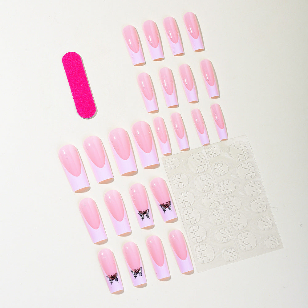 Elegant Butterfly Accent Nail Art Extensions Kalsten