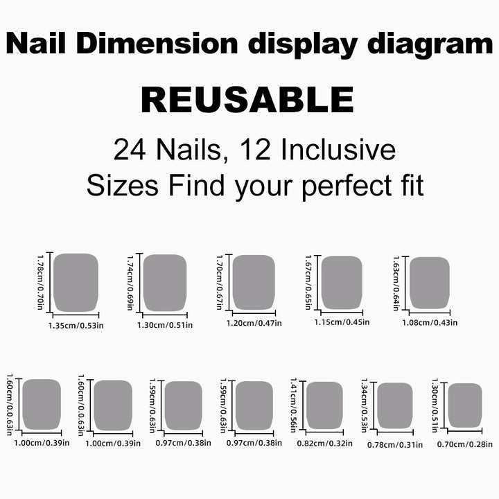 Artificial nail set with professional design and caring properties Kalsten