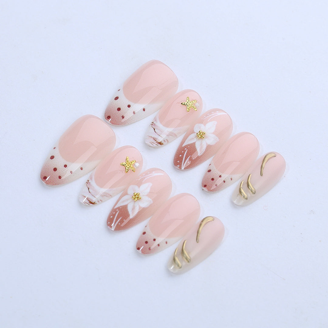 Artificial nail set with floral and elegant details Kalsten
