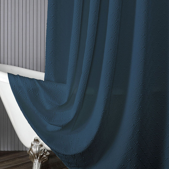 Textured Leaf Pattern Shower Curtain Kalsten