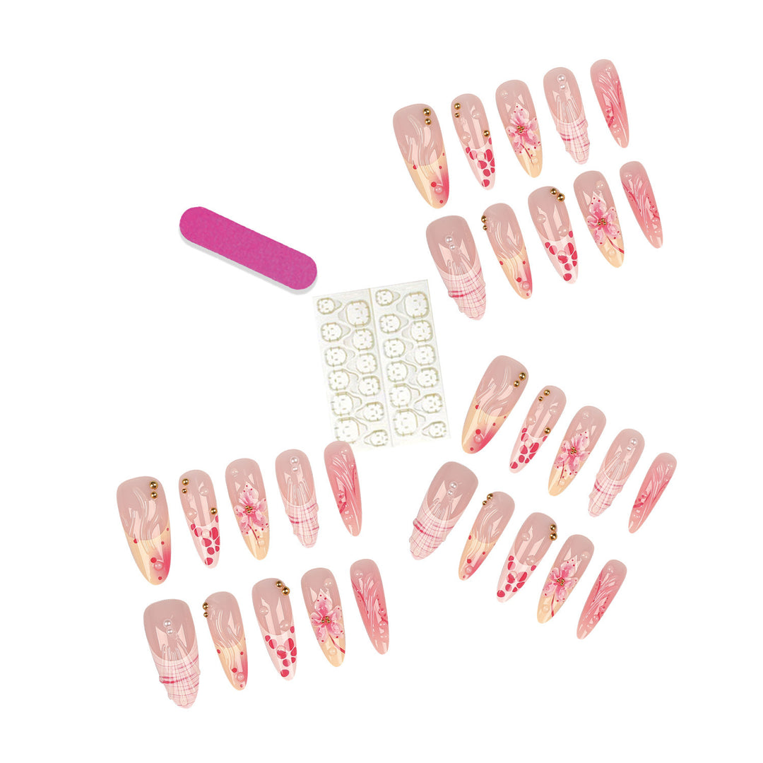 Artistic Floral Nail Tips Set
